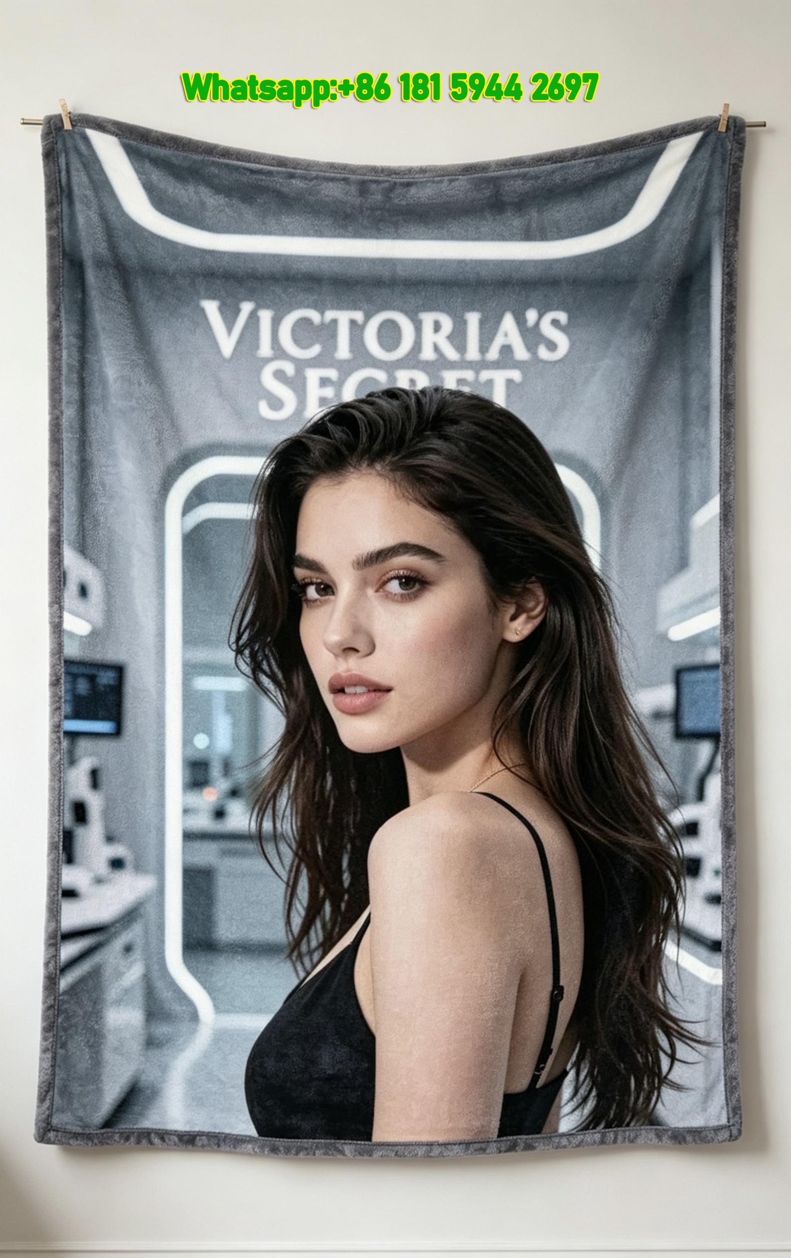 victoria's secret black flannel throw blanket for sofa V274